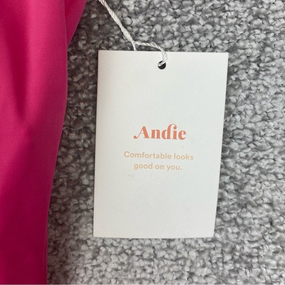 Andie The Marbella One-Piece Medium Pink Swimsuit Maillot Tank Full Bottom AO246 - Picture 8 of 11